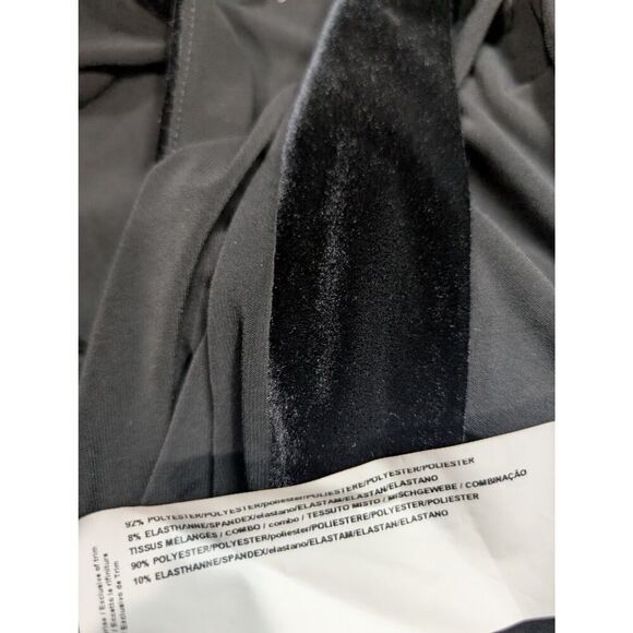 Joseph Ribkoff Top Womens 8 Black Asymmetrical Hem‎ Tunic Velvet Trim - Picture 9 of 12